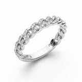 Anillo Cadena de Diamantes 0,41 cts en Oro Blanco
