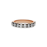 Anillo Vintage Media Alianza de Diamantes Brown en Oro Rosa 18k