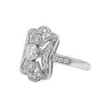 Anillo Art Decó de Platino y Diamantes 0,52 cts