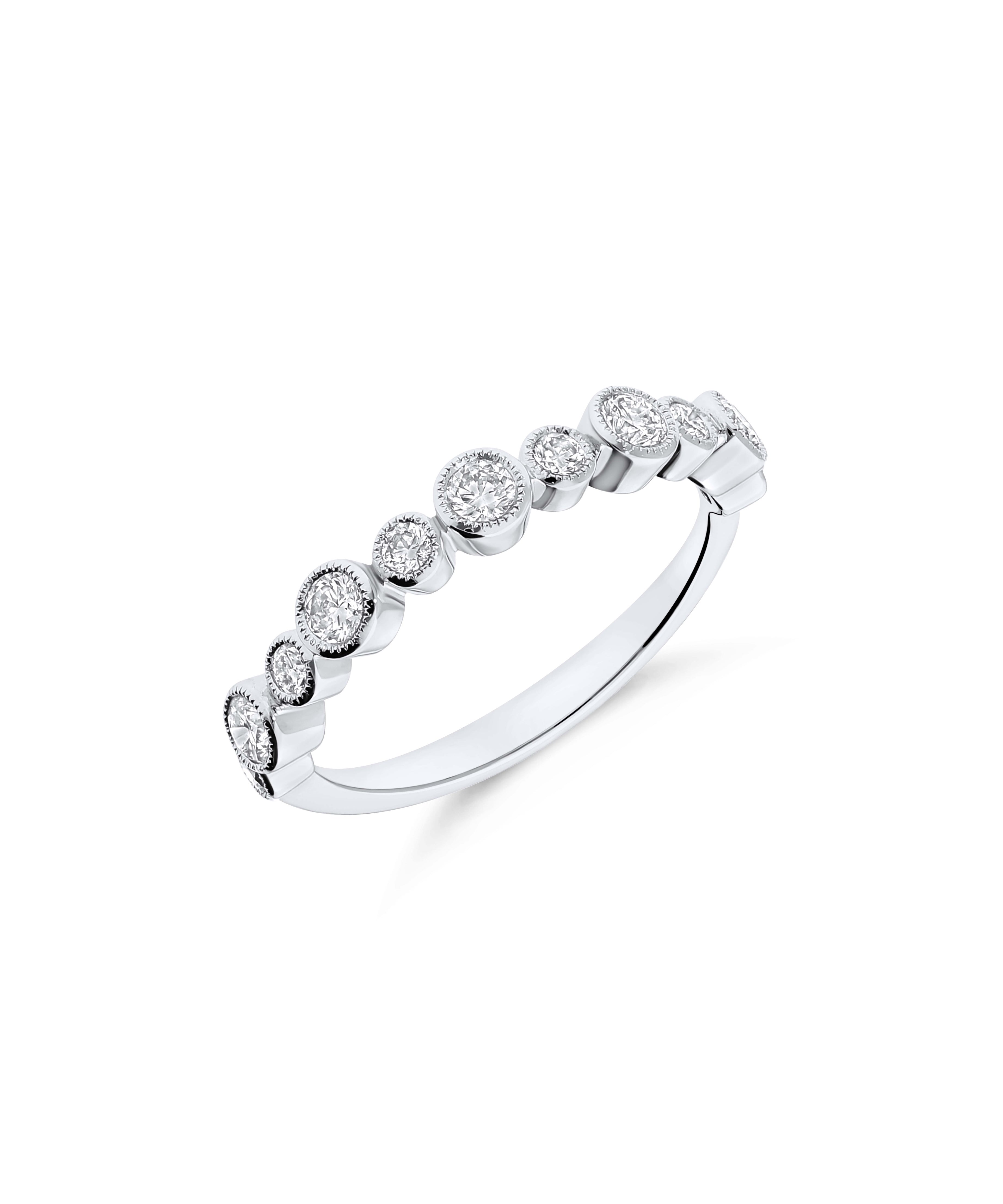 Media alianza de Diamantes 0.56 cts Brillante en Oro Blanco