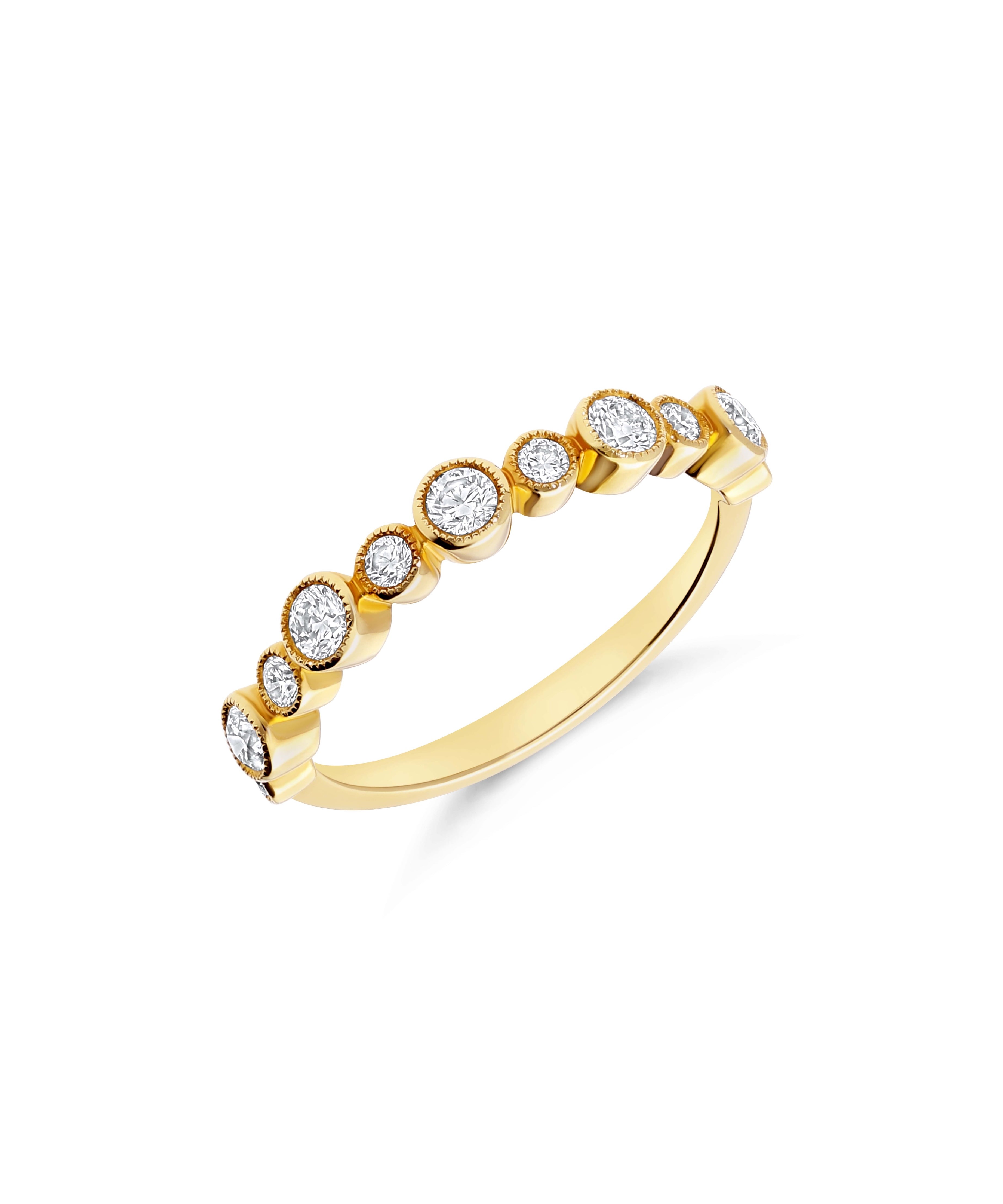 Media alianza de Diamantes 0.57 cts Brillante en Oro Amarillo
