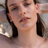 Pendientes Doble Linea y Diamante Brown