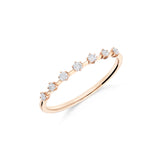 Anillo Fino con Siete Diamantes en Oro Rosa
