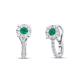 Pendientes de Oro Blanco con Esmeraldas y Diamantes
