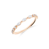 Anillo Fino con Diamantes Multitalla en Oro Rosa