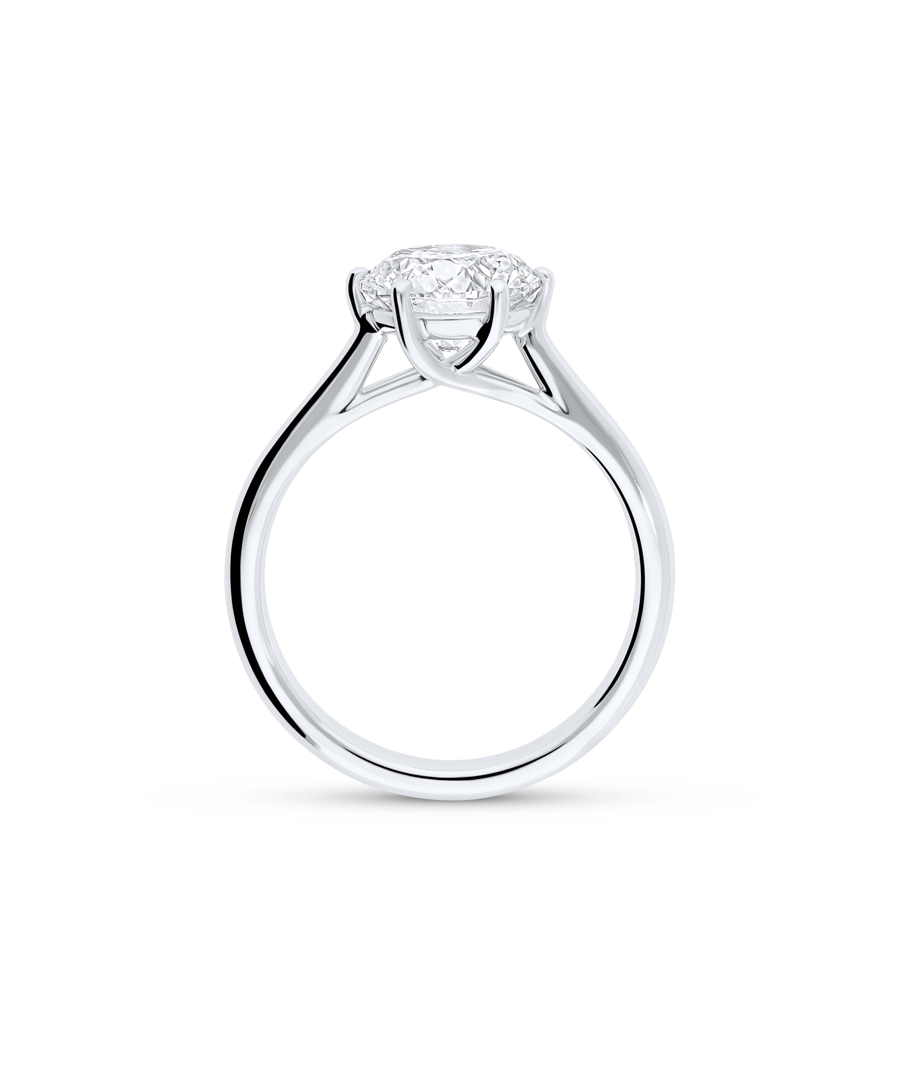 Anillo de Compromiso Solitario de Diamante 2 cts Brillante en Oro Blanco