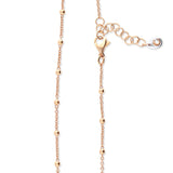 Collar Choker con Colgante Pera y Diamantes en Oro Rosa