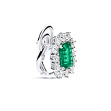 Pendientes Roseta de Esmeraldas 3,06 cts y Diamantes en Oro Blanco