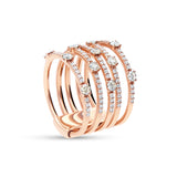Anillo Ancho con Diamantes Blancos y Brown 1,22 cts en Oro Rosa