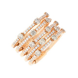 Anillo Multibanda de Diamantes en Oro Rosa