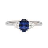 Anillo Azure Zafiro 0,88 y Diamantes en Oro Blanco