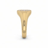 Anillo Sello Oval de Diamantes en Oro Amarillo