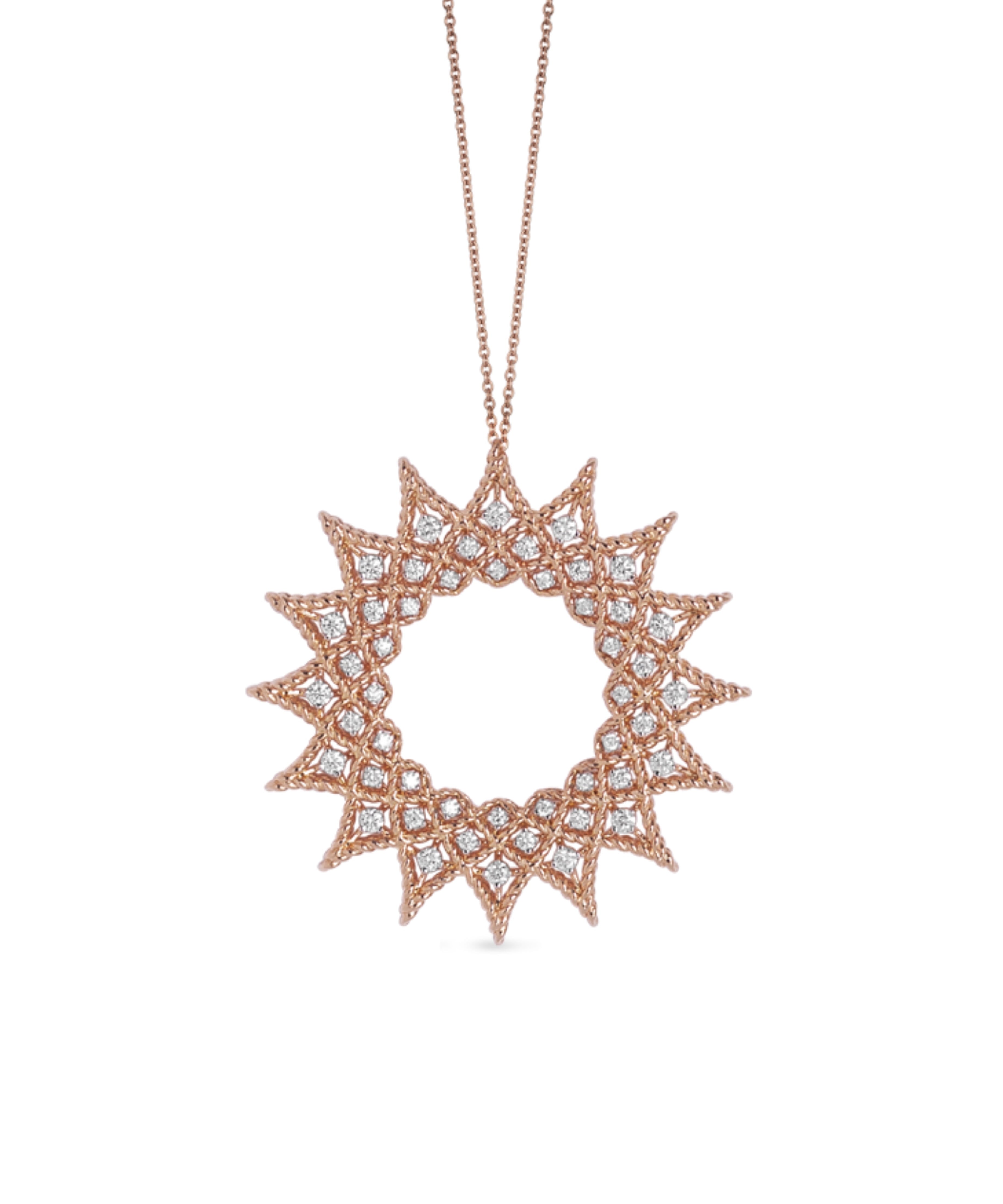 Collar Roberto Coin Roman Barocco Oro Rosa 18K y Diamantes | ADR777CL1133