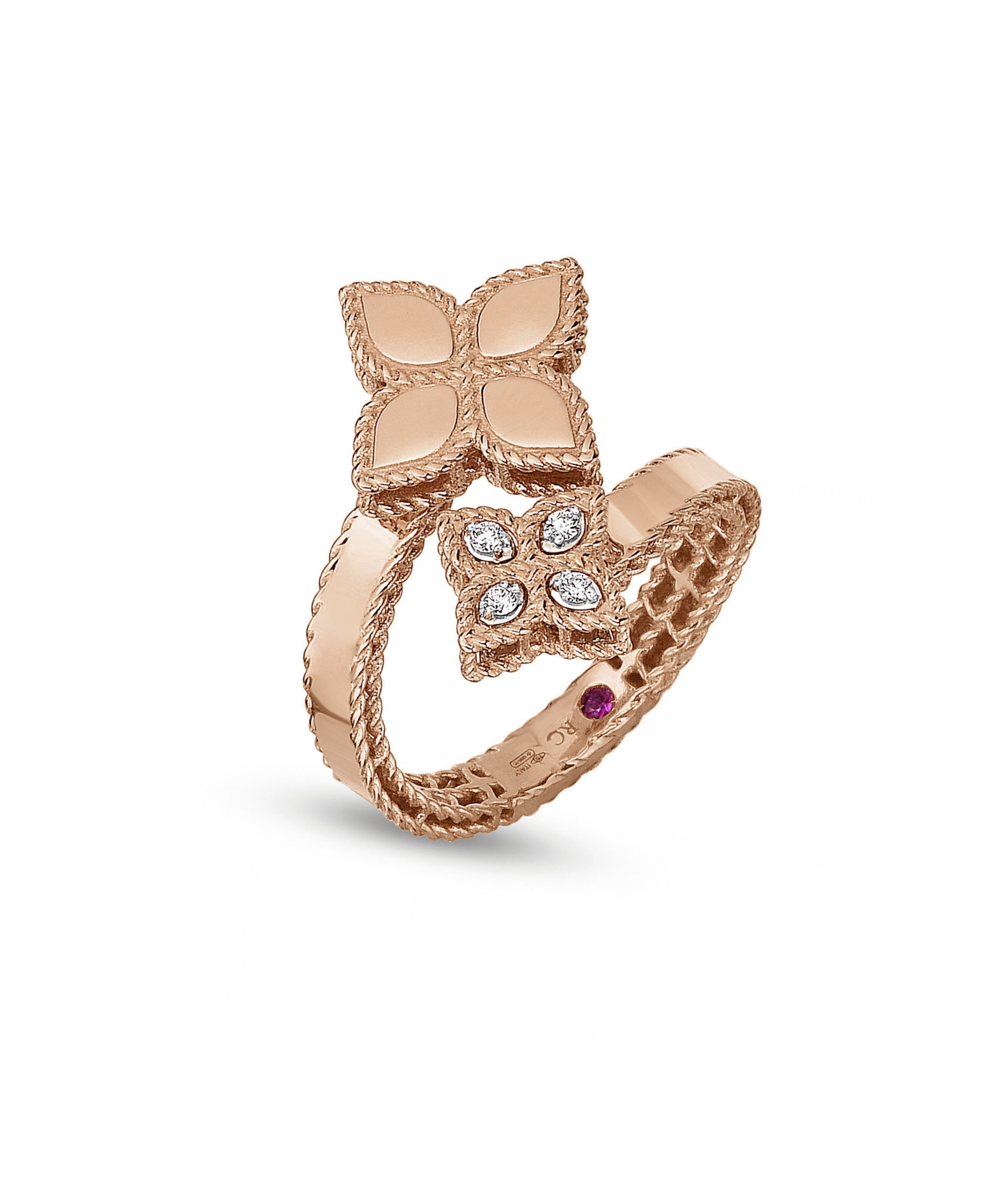 Anillo Roberto Coin Princess Flower Oro Rosa 18K y Diamantes | ADR777RI0644