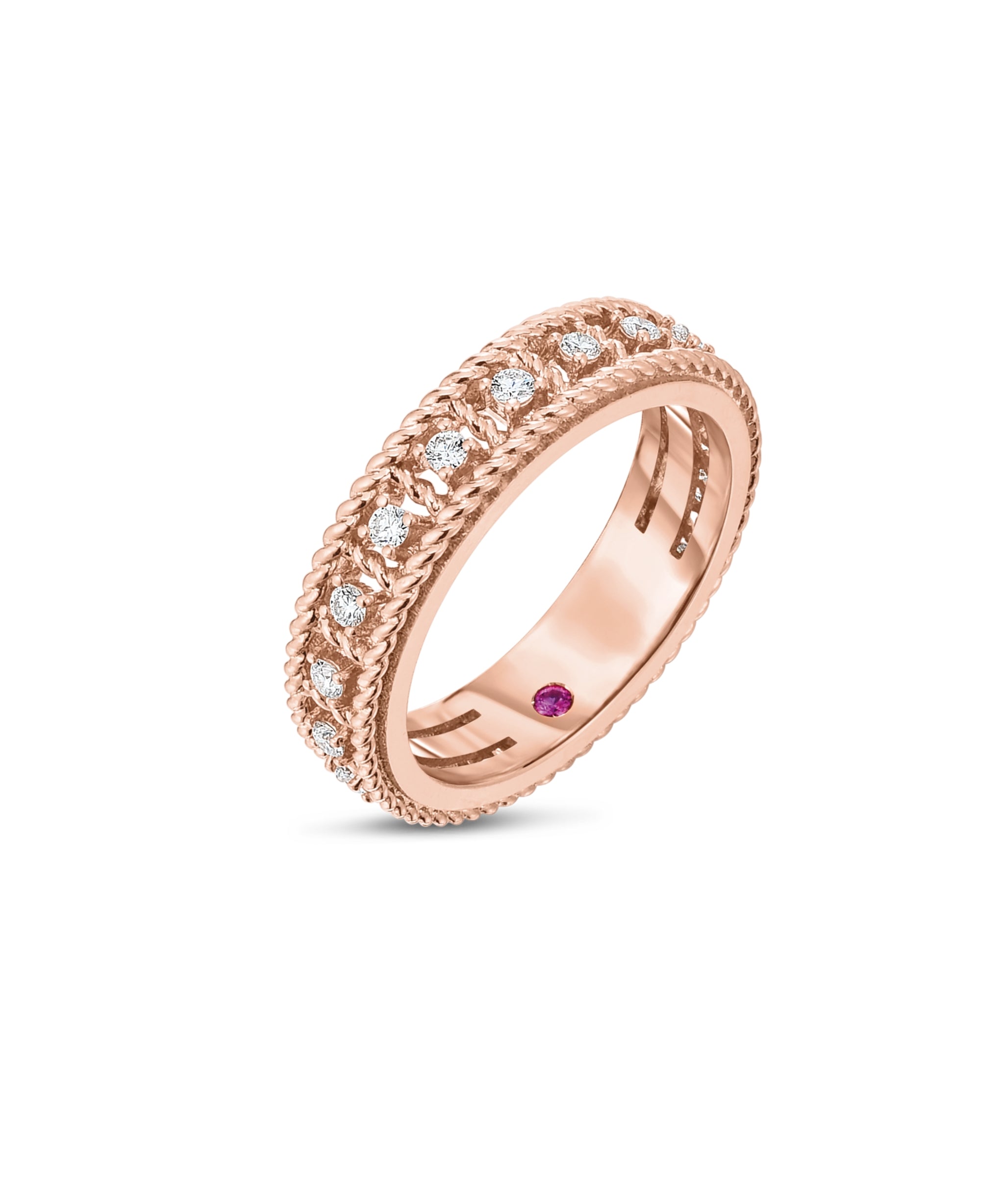 Anillo Roberto Coin Roman Barocco Oro Rosa 18k y Diamantes | ADR777RI1191-R