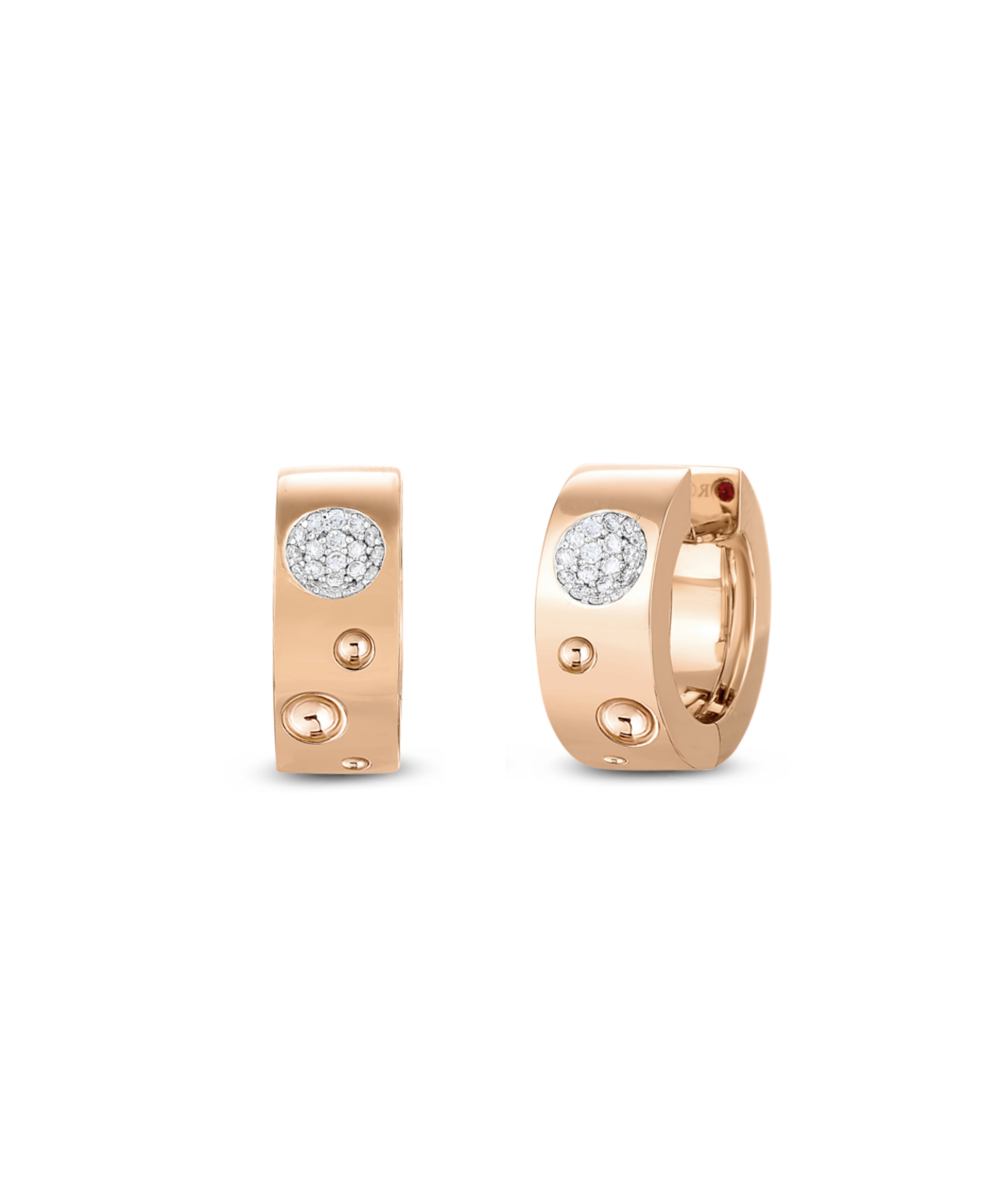 Pendientes de aro Roberto Coin Pois Moi Oro Rosa 18K y Diamantes | ADR888EA1627