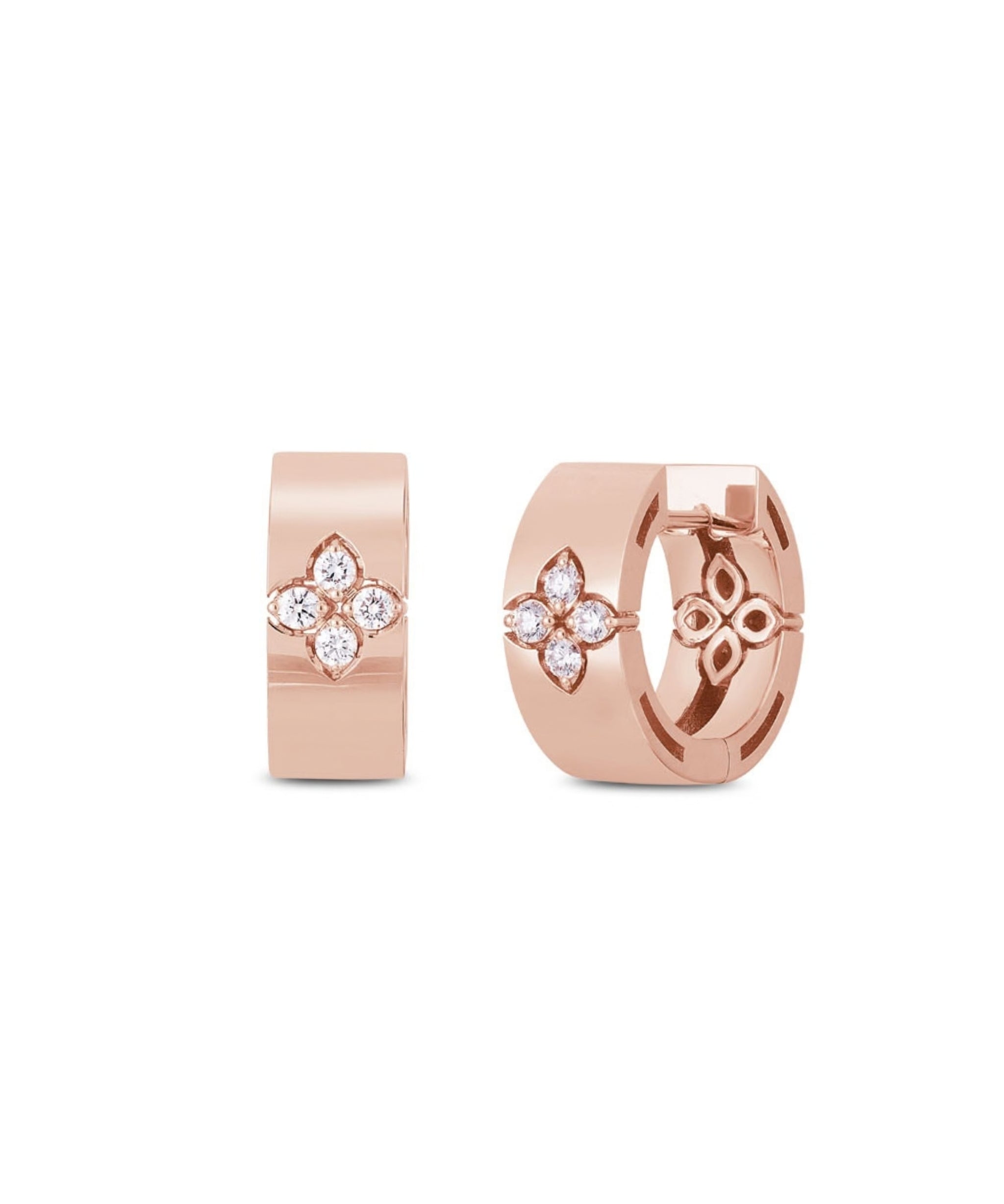 Pendientes de aro mini Roberto Coin Love In Verona Oro Rosa 18k y Diamantes | ADR888EA2011-R