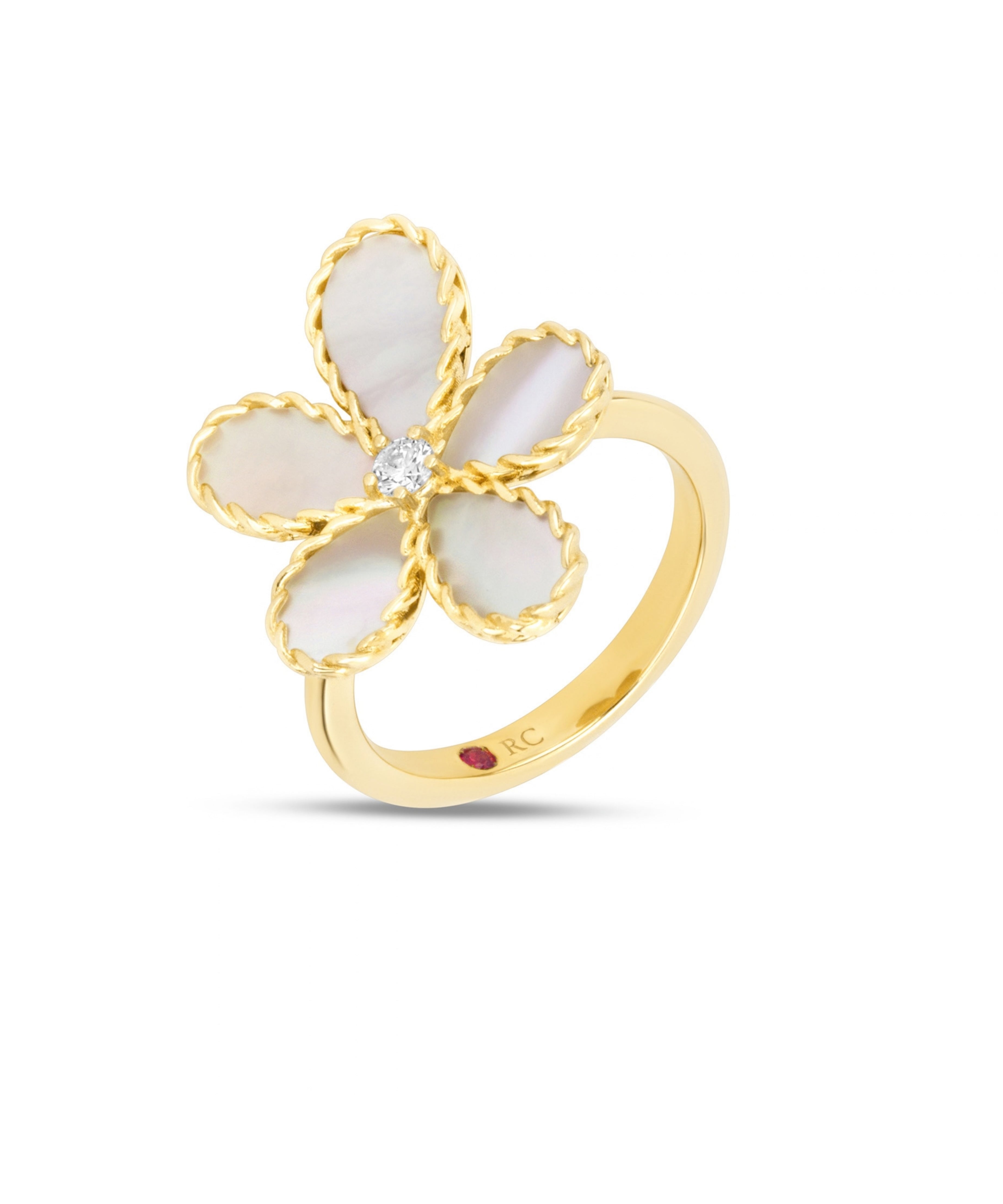 Anillo Roberto Coin Jasmine Oro Amarillo 18K Nácar y Diamantes | ADV777RI3646