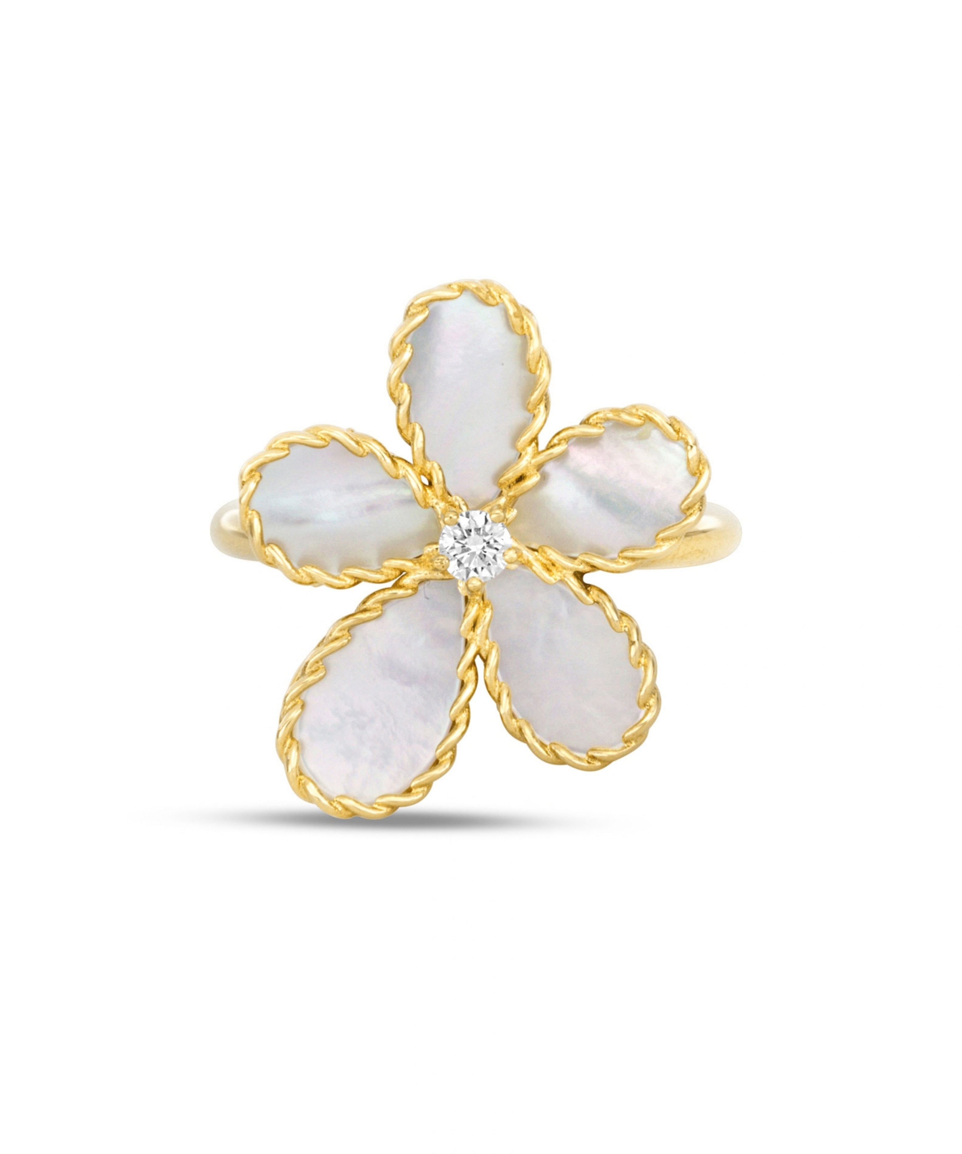 Anillo Roberto Coin Jasmine Oro Amarillo 18K Nácar y Diamantes | ADV777RI3646