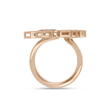 Anillo Doble Roberto Coin Venetian Princess en Oro Rosa y Piedras de Colores