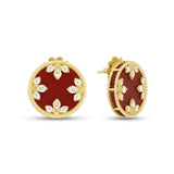 Pendientes Roberto Coin Venetian Medallions Oro Amarillo 18K Ágata Roja y Diamantes | ADV888EA2411