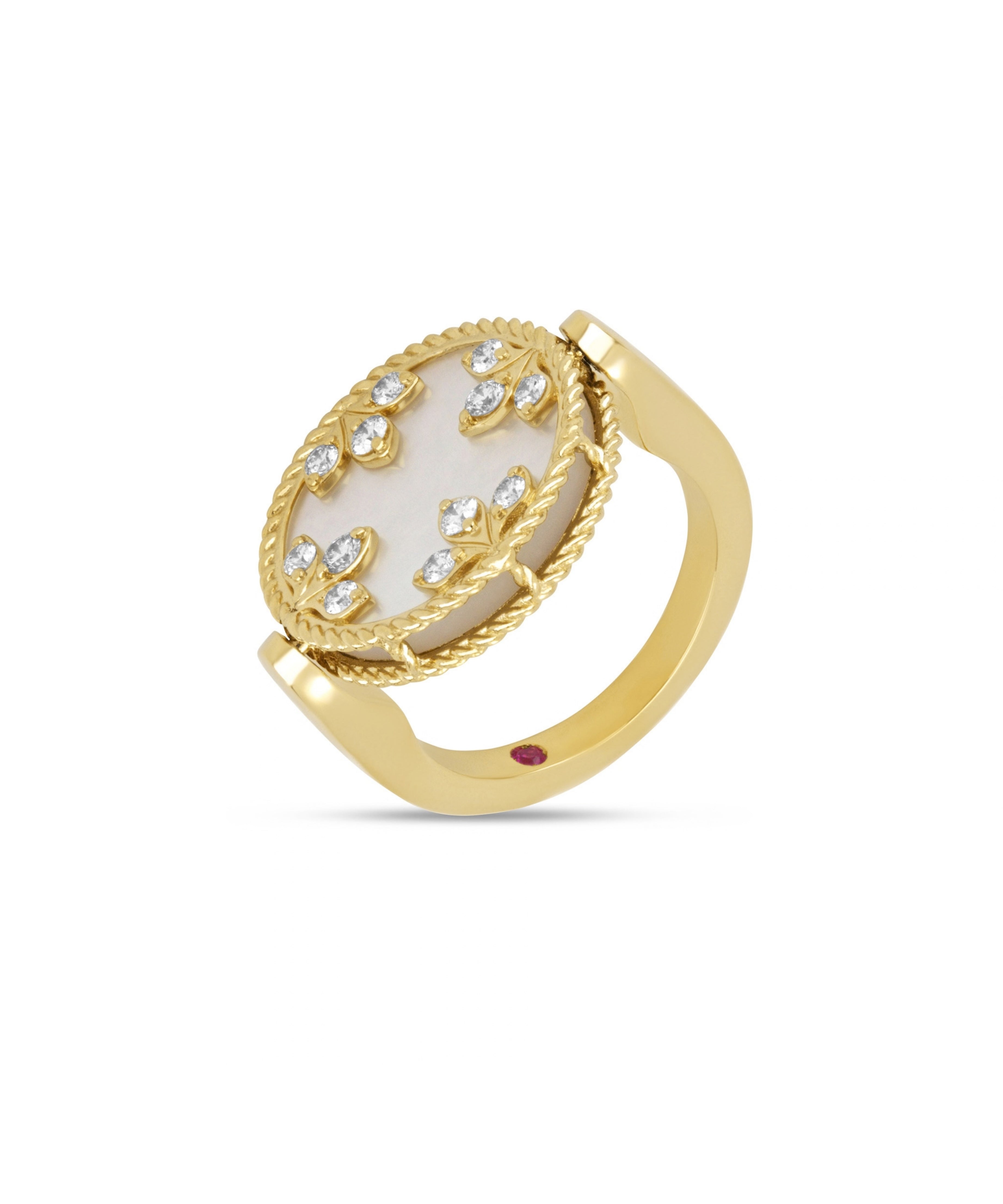 Anillo Venetian Medallions Roberto Coin en Oro Amarillo con Nácar y Diamantes | ADV888RI2500