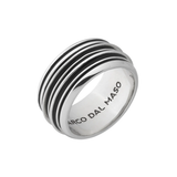 Anillo Marco Dal Maso Acies Band en Plata Pulida y Esmalte Negro | AGAN39-01WHEN