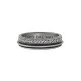 Anillo Marco Dal Maso Acies Gemstone Band en Plata Oxidada y Diamantes Negros | AGAN59-01BLS