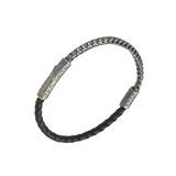 Pulsera Marco Dal Maso Lash Chain en Cuero Trenzado y Plata | AGBR0049-01BVPN2