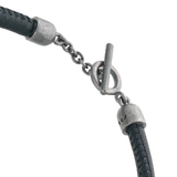 Pulsera Marco Dal Maso Acies Sliding en Plata Oxidada, Esmalte y Cuero | AGBR0119-01BVPN1E