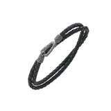 Pulsera Marco Dal Maso Lash Gemstone Double Wrap con Diamantes Negros y Cuero | AGBR0131-01BVPN2