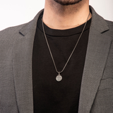 Colgante Marco Dal Maso Moneda en Plata Pulida y Oxidada | AGCL101-01BVW