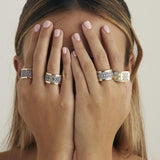 Anillo DELCERRO Oro y Plata Pavé Blanco | 10949B