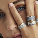 Anillo DELCERRO Oro y Plata Pavé Gris | 10948G