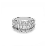 Anillo Oro Blanco Multiples Diamantes en Talla Baguette y Brillante
