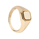 Anillo PDPAOLA Sello Octet Plata Baño Oro | AN01-627