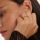 Anillo PDPAOLA Signature Link Plata Baño Oro | AN01-378