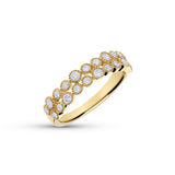 Anillo Oro Amarillo 18k Doble Fila de Diamantes