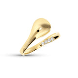 Anillo Gota Abierto en Oro Amarillo 18k y Diamantes