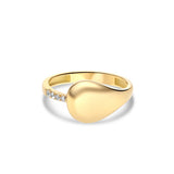 Anillo Gota de oro amarillo 18k con diamantes