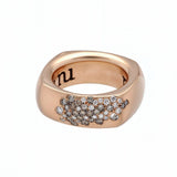 Anillo Pavé de Diamantes Blancos y Brown en Oro Rosa