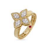 Anillo Roberto Coin Princess Flower Con Diamantes