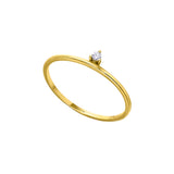 Anillo Solitario Lateral LECARRÉ Oro Amarillo 18K y Diamante | GA111OA