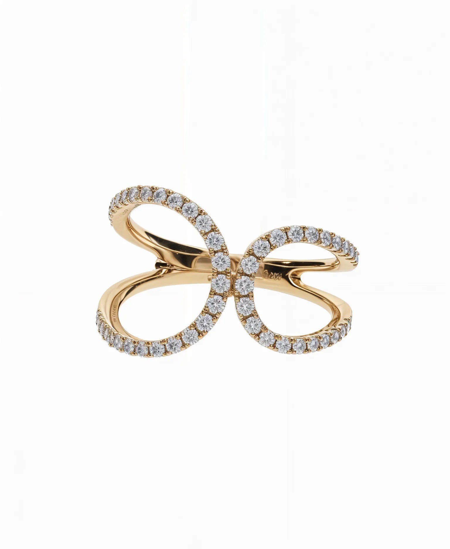 Anillo lazo de diamantes en oro amarillo de 18 kt de joyeria calvo