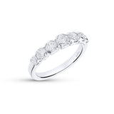 Anillo Media Alianza Oro Blanco 18k y Diamantes