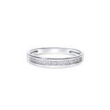 Anillo Media Alianza Oro blanco 18k con 14 diamantes