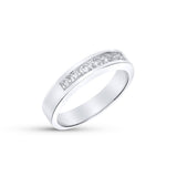Anillo Media Alianza Oro blanco 18k con 7 diamantes