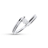 Anillo de Compromiso Solitario Oro Blanco 18k con Diamante