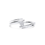 Anillo de Compromiso Solitario Oro Blanco 18k con Diamante