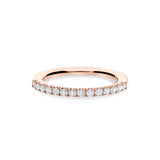 Anillo Media Alianza de Oro rosa con 14 Diamantes
